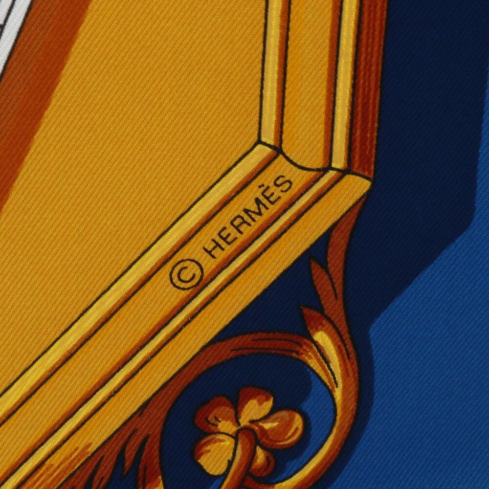 HERMES Blue Silk Scarf - Picture 2 of 5